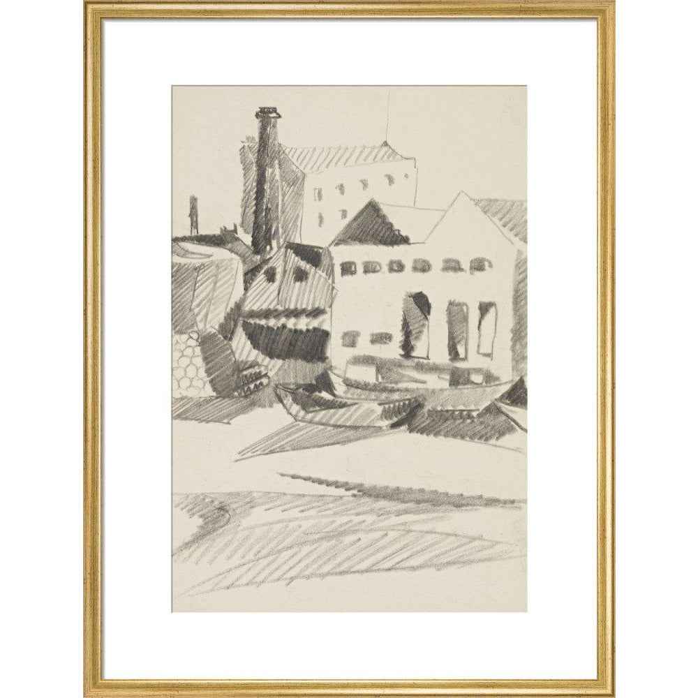 Houses and boats - Art print
