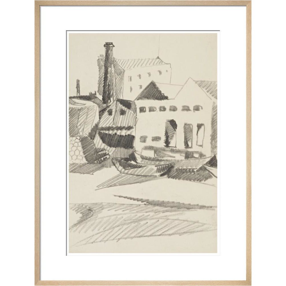 Houses and boats - Art print