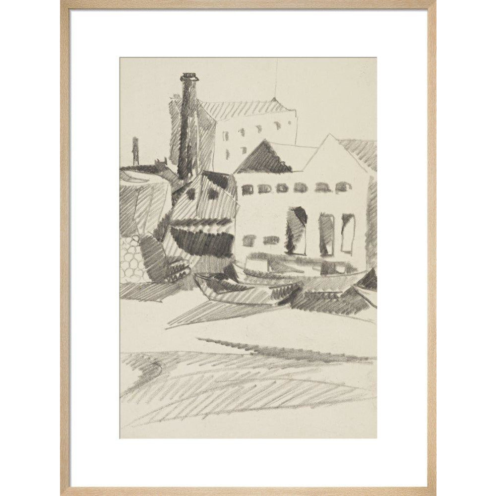 Houses and boats - Art print