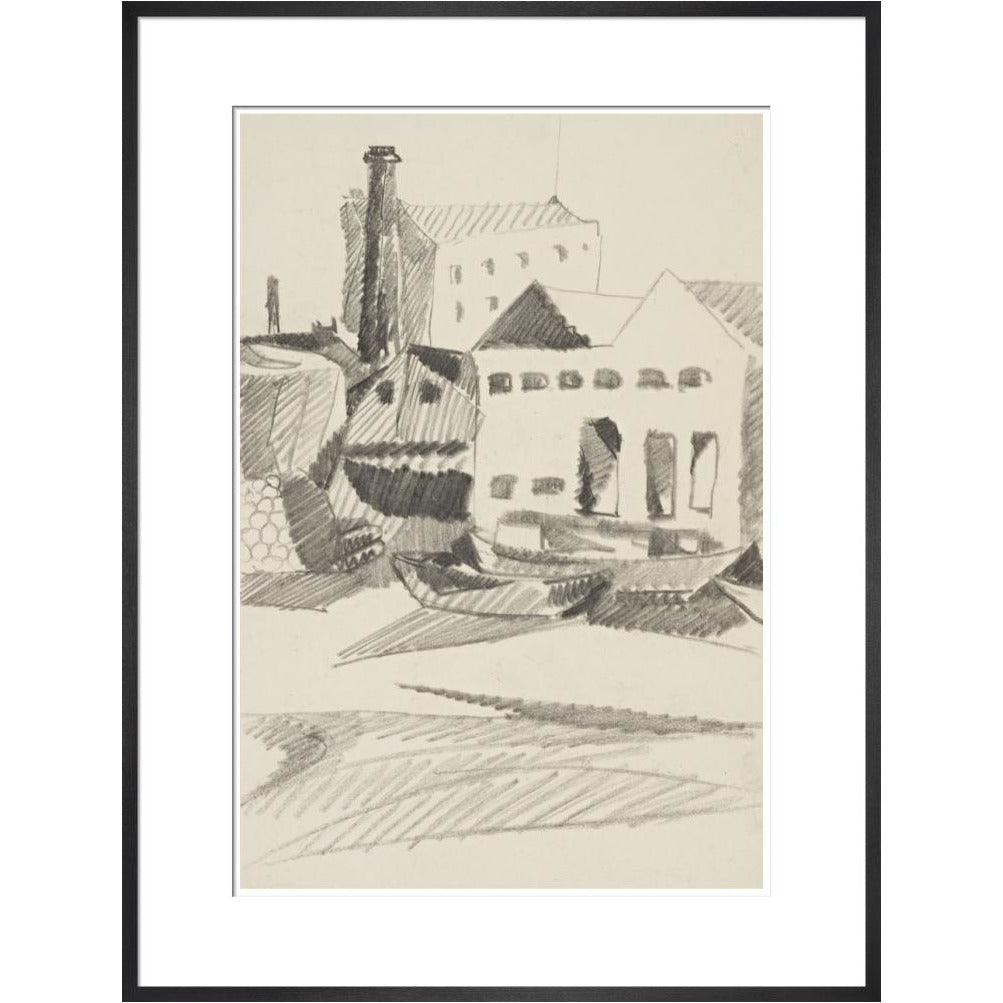 Houses and boats - Art print