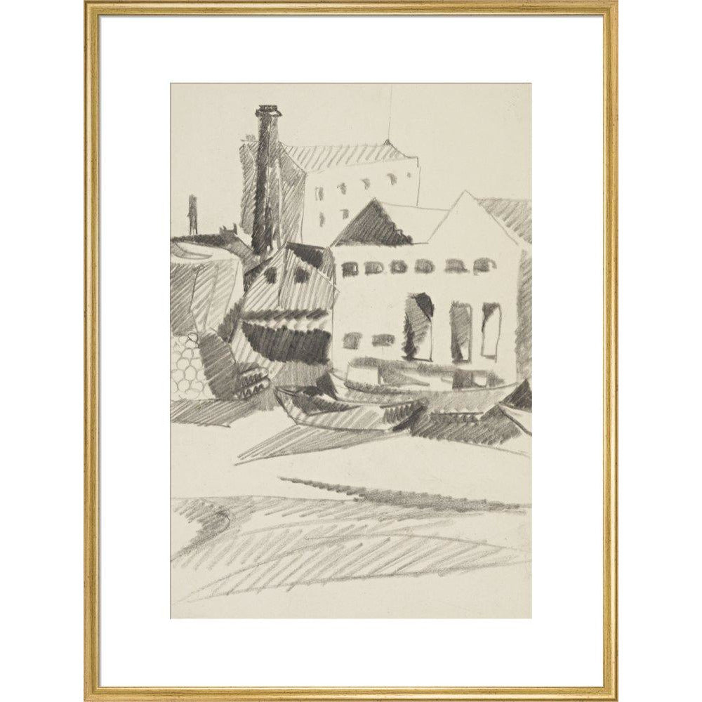 Houses and boats - Art print