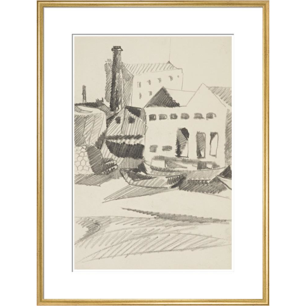 Houses and boats - Art print