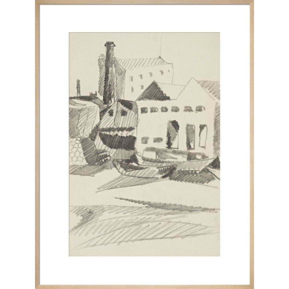 Houses and boats - Art print