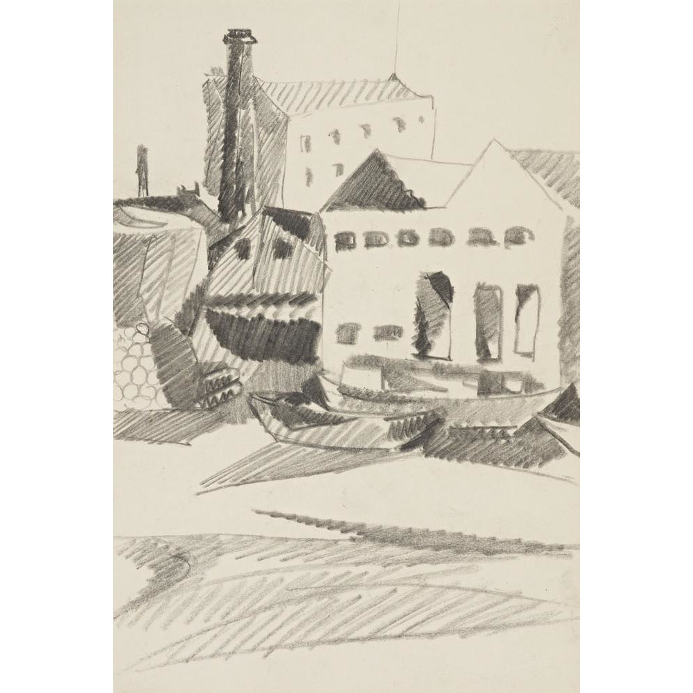 Houses and boats - Art print