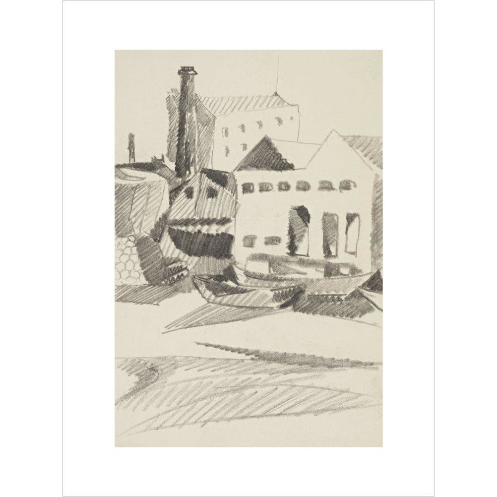 Houses and boats - Art print