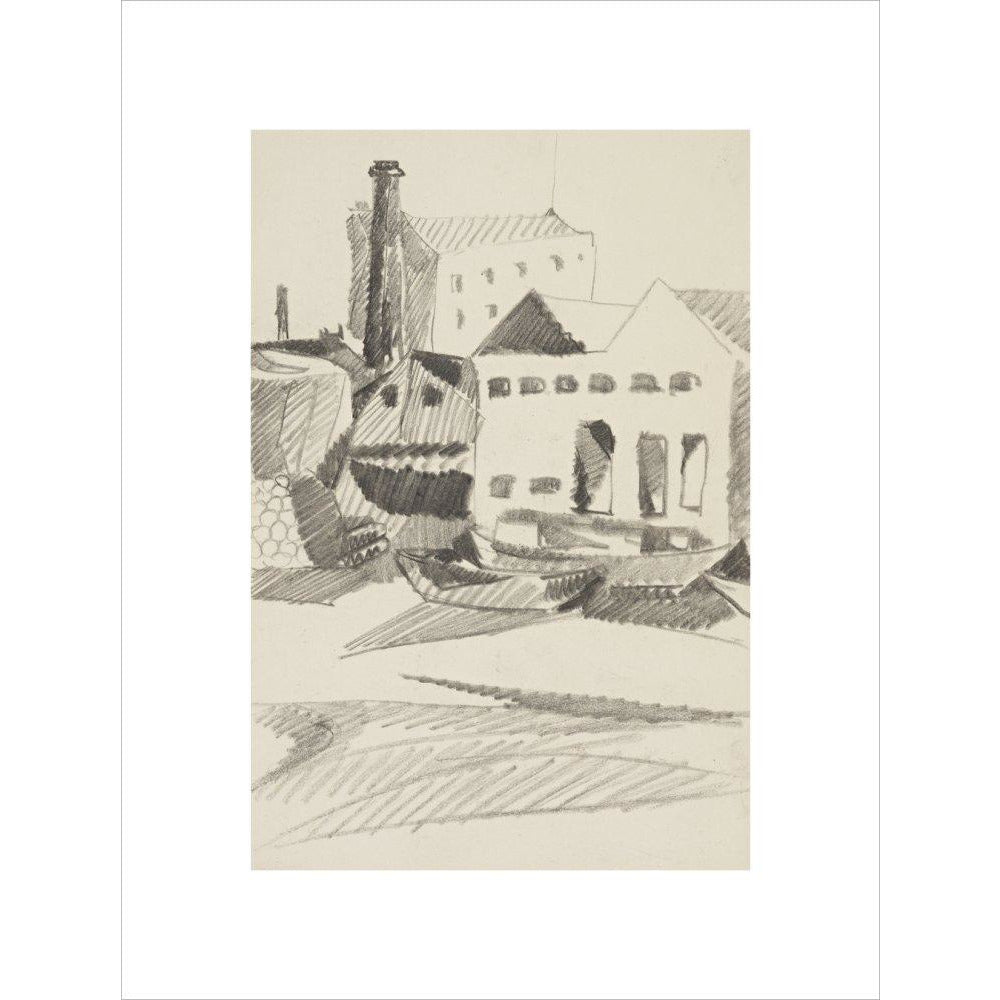 Houses and boats - Art print