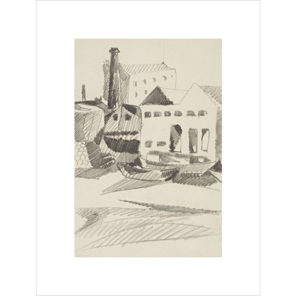Houses and boats - Art print