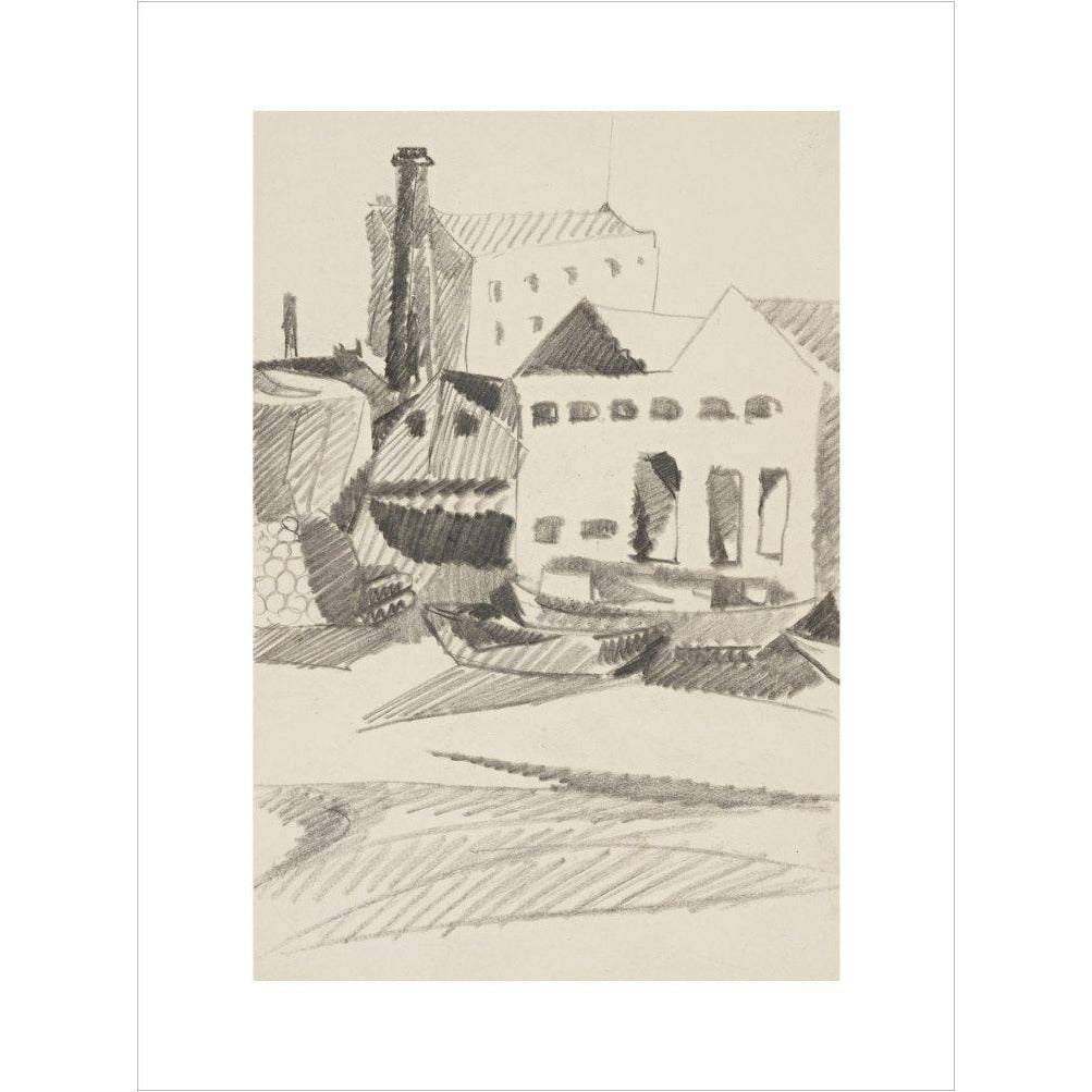 Houses and boats - Art print