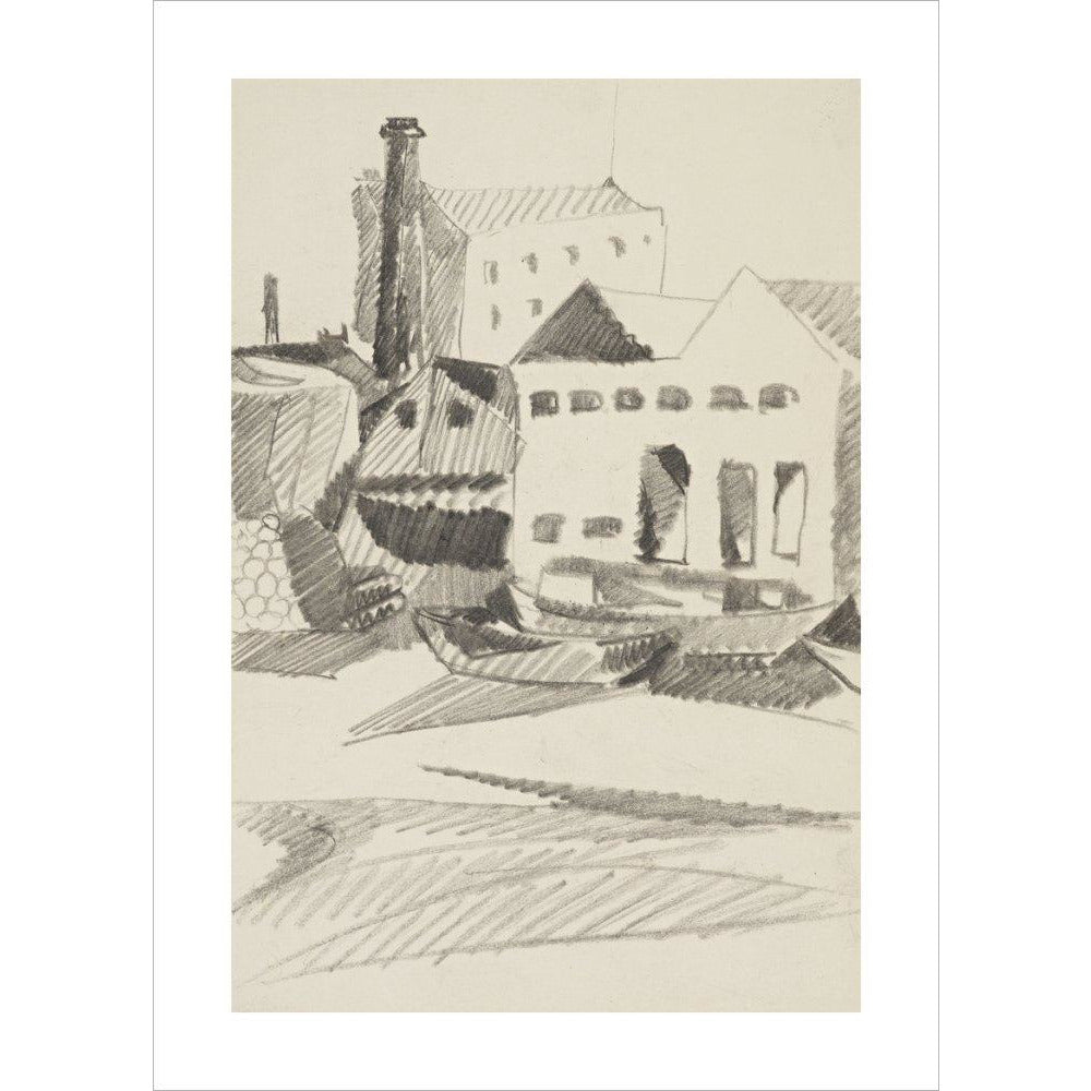 Houses and boats - Art print