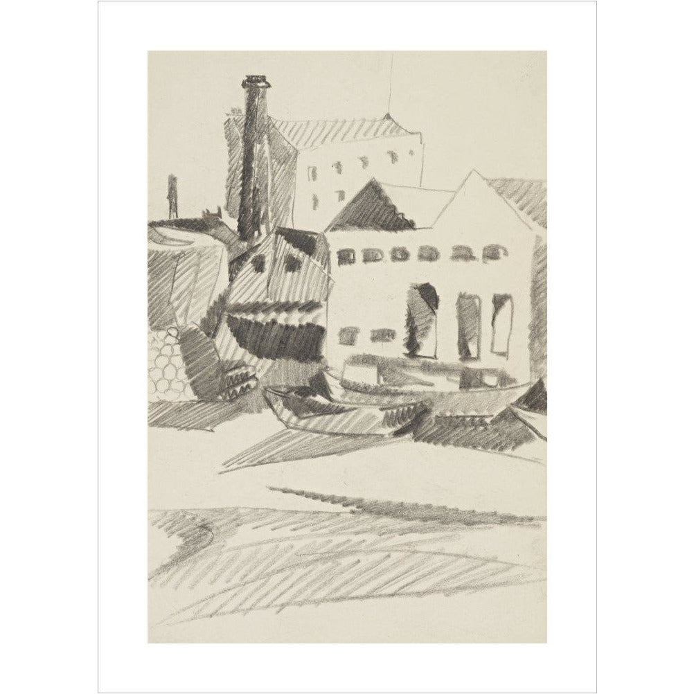 Houses and boats - Art print