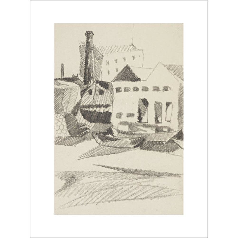Houses and boats - Art print