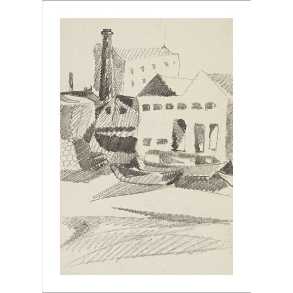 Houses and boats - Art print