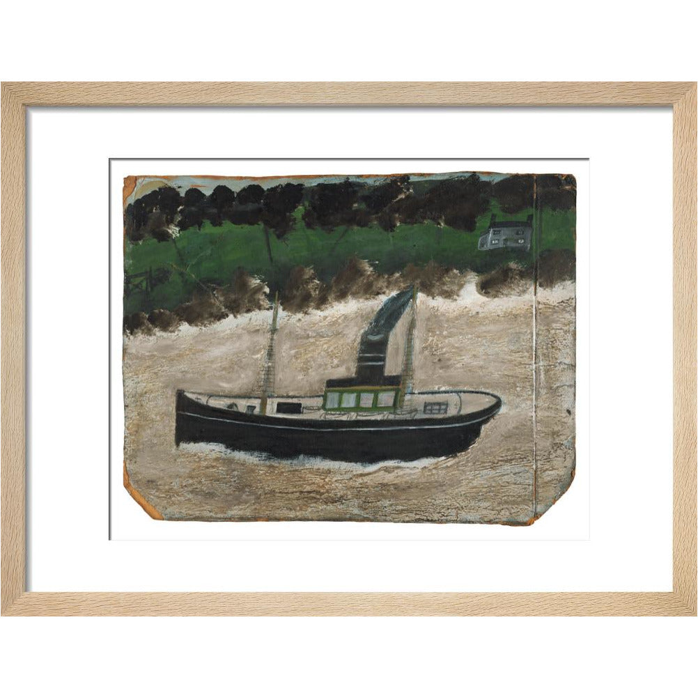Coaster by shore with house - art print