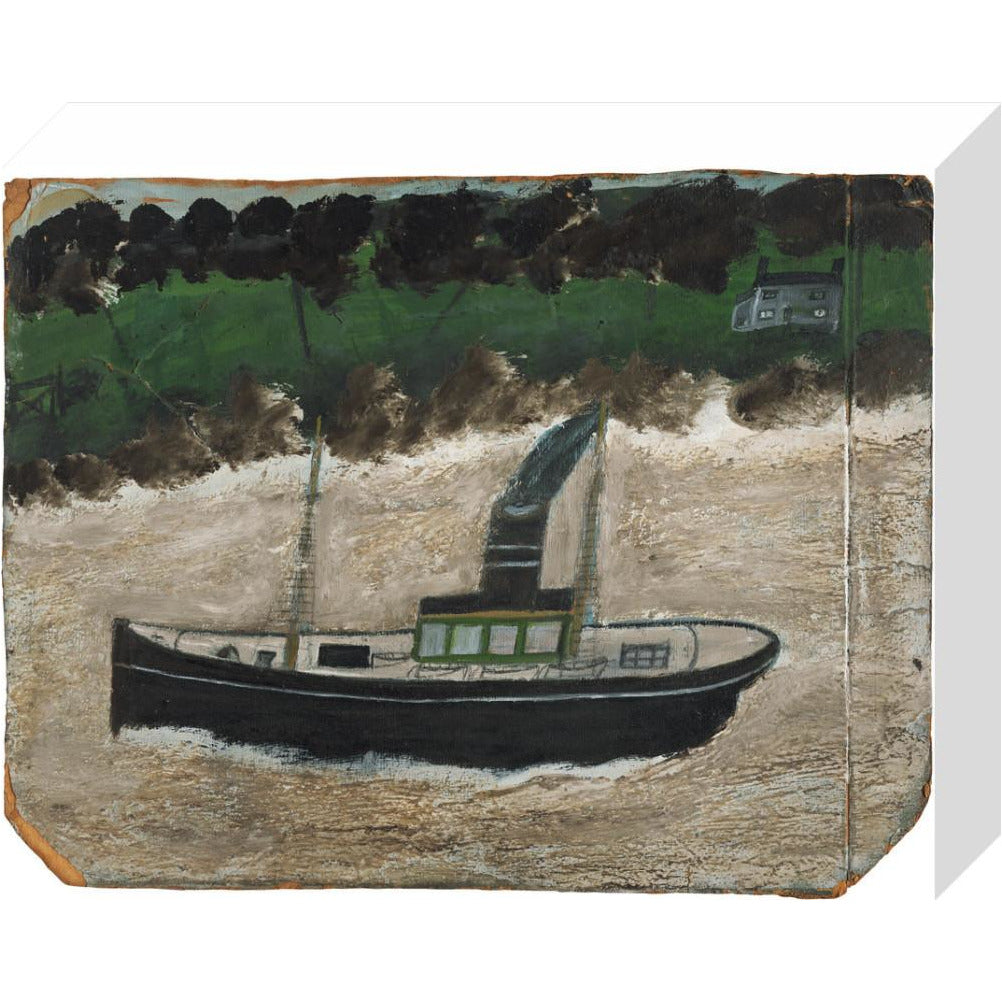 Coaster by shore with house - art print