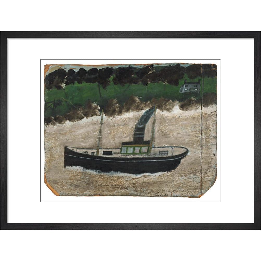 Coaster by shore with house - art print