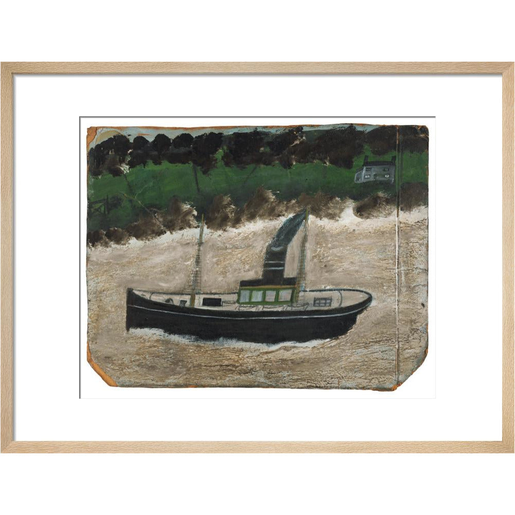 Coaster by shore with house - art print