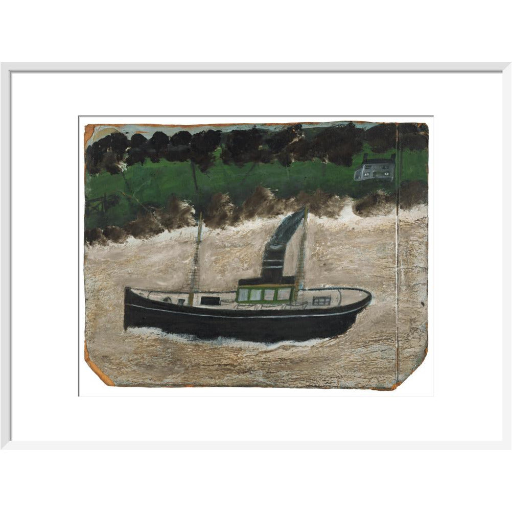 Coaster by shore with house - art print