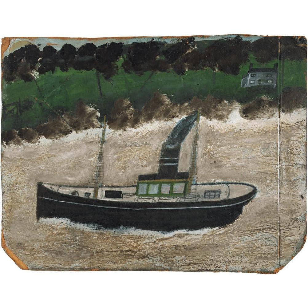 Coaster by shore with house - art print