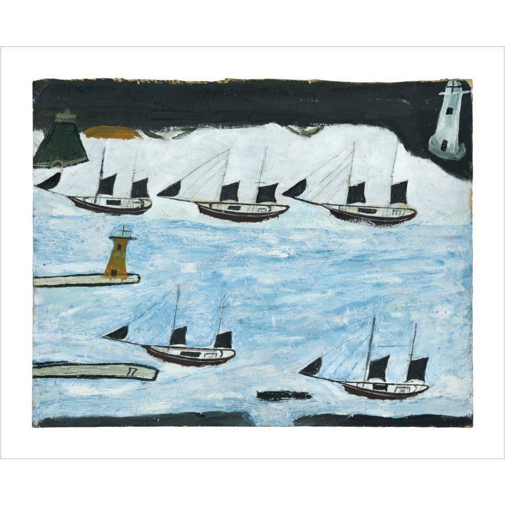 Five ships - Mount's Bay - Art Print