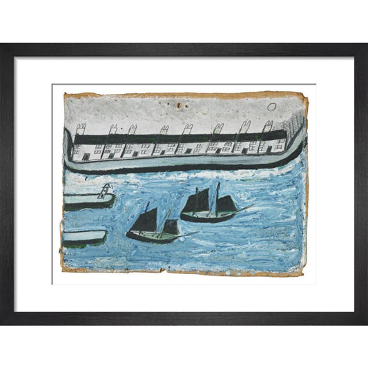 Houses at the water's edge - Art print