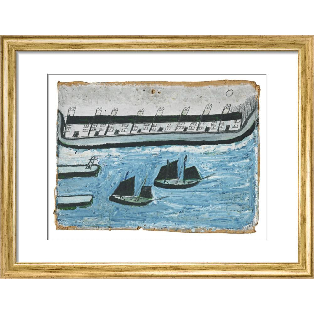 Houses at the water's edge - Art print