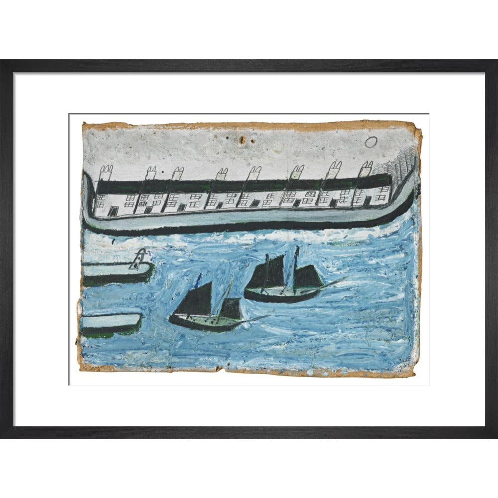 Houses at the water's edge - Art print