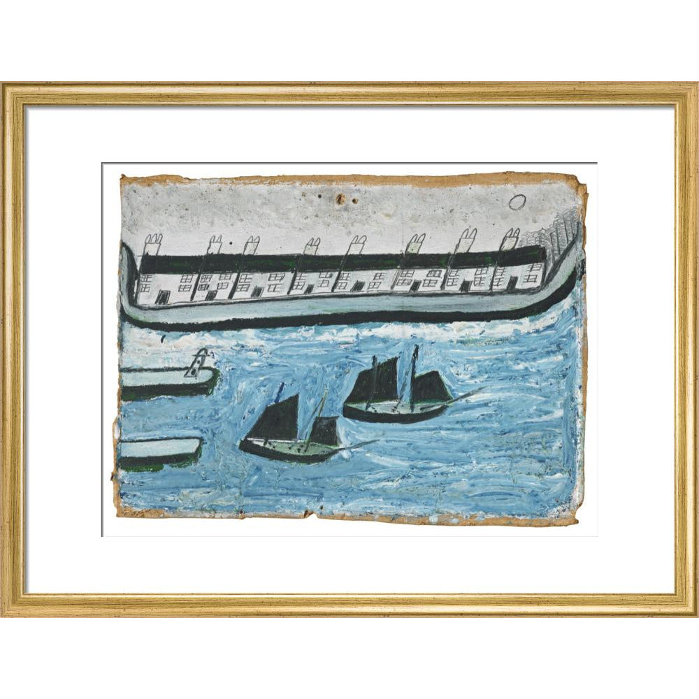 Houses at the water's edge - Art print