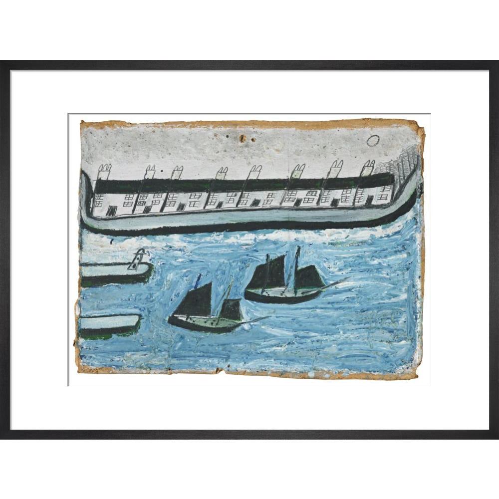 Houses at the water's edge - Art print