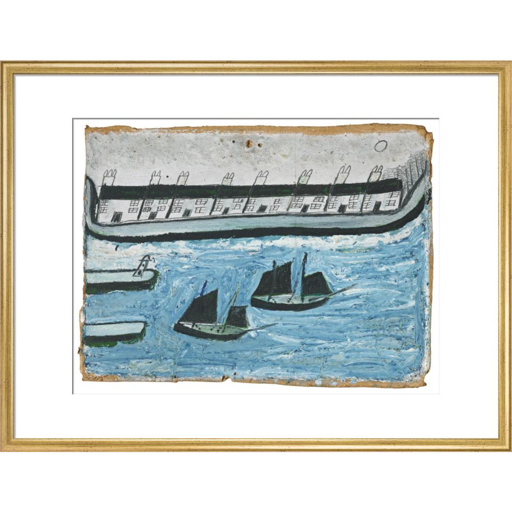 Houses at the water's edge - Art print