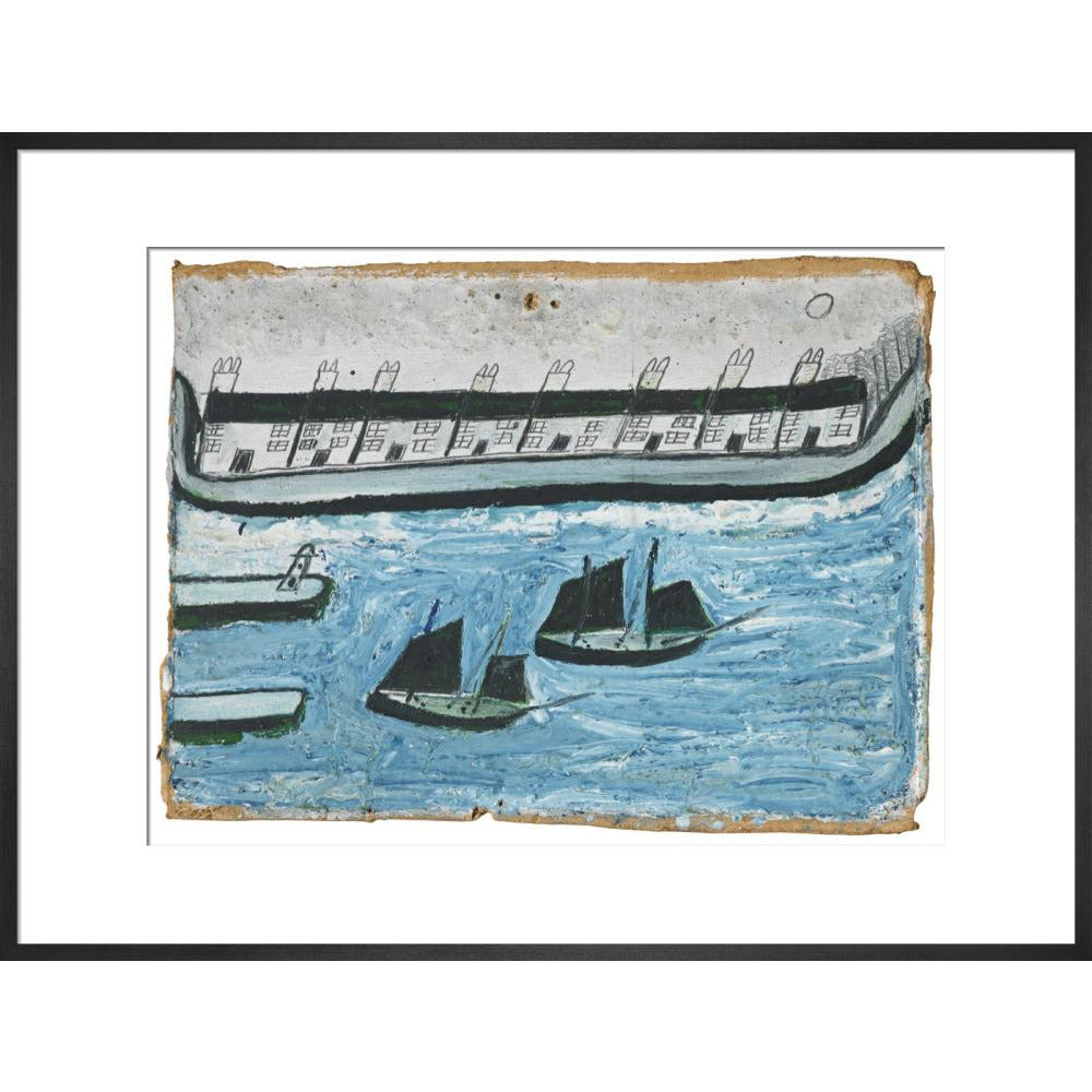 Houses at the water's edge - Art print