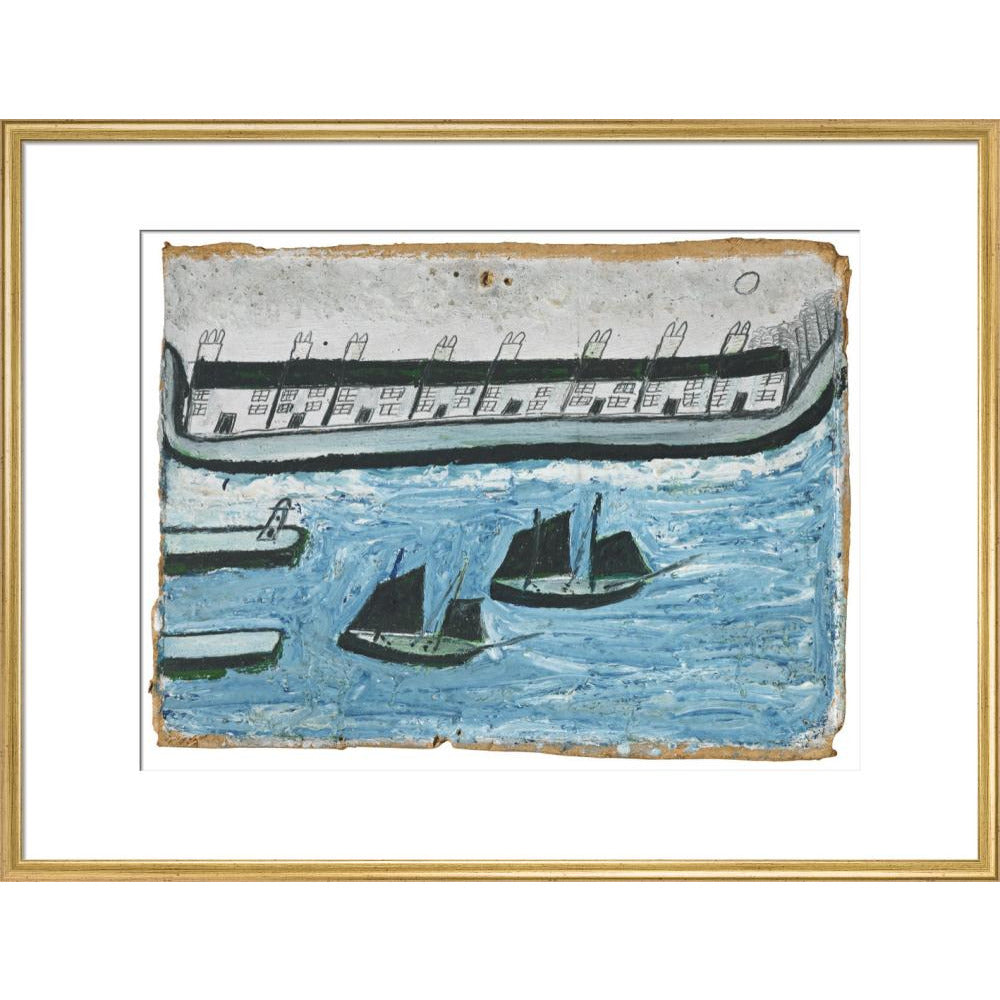 Houses at the water's edge - Art print