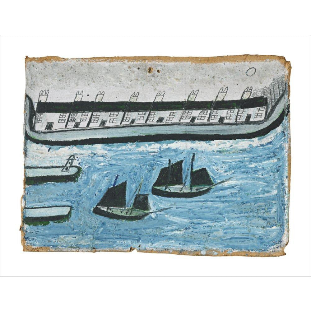Houses at the water's edge - Art print