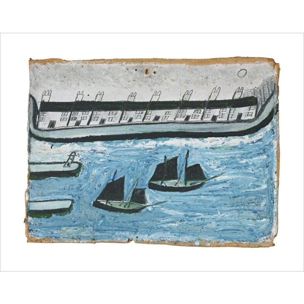 Houses at the water's edge - Art print