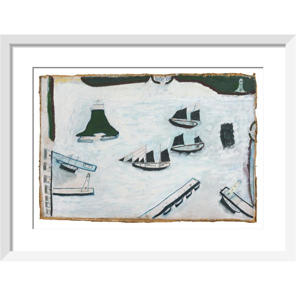 Mount's Bay with four lighthouses - Art print