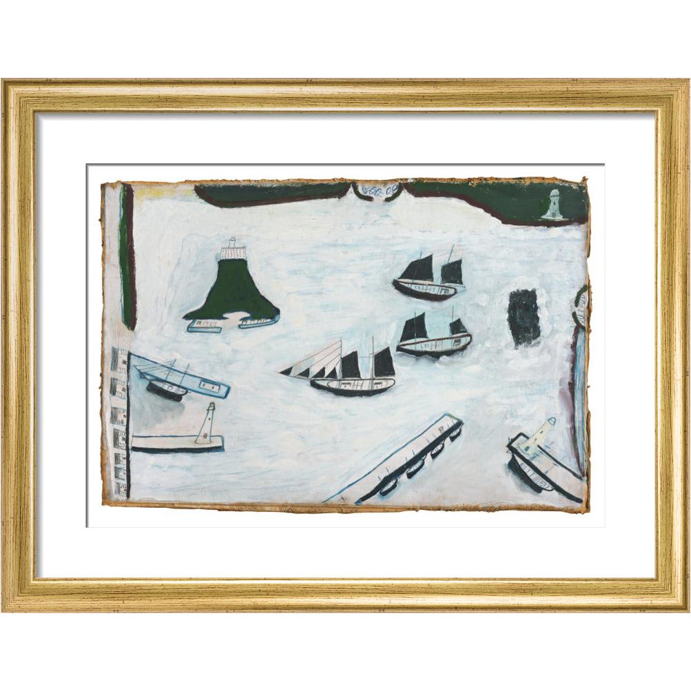 Mount's Bay with four lighthouses - Art print