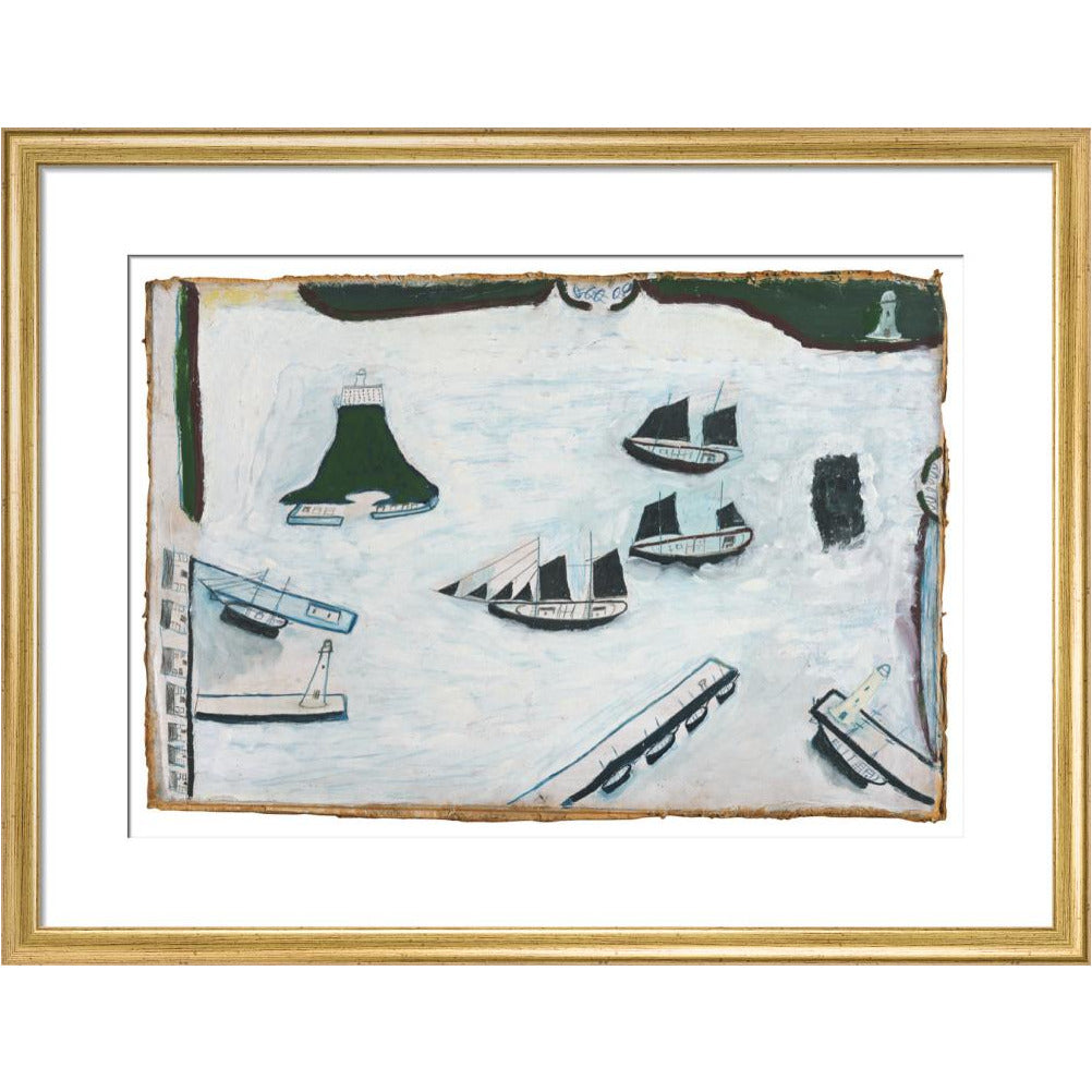 Mount's Bay with four lighthouses - Art print