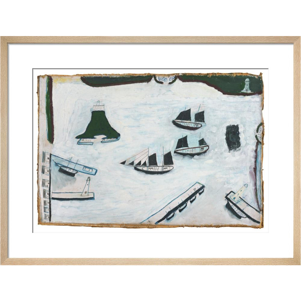 Mount's Bay with four lighthouses - Art print