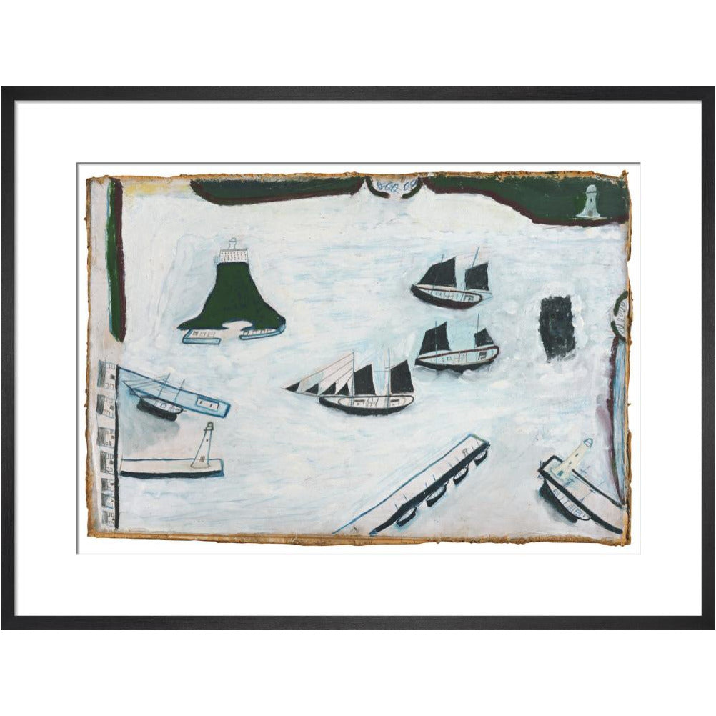 Mount's Bay with four lighthouses - Art print