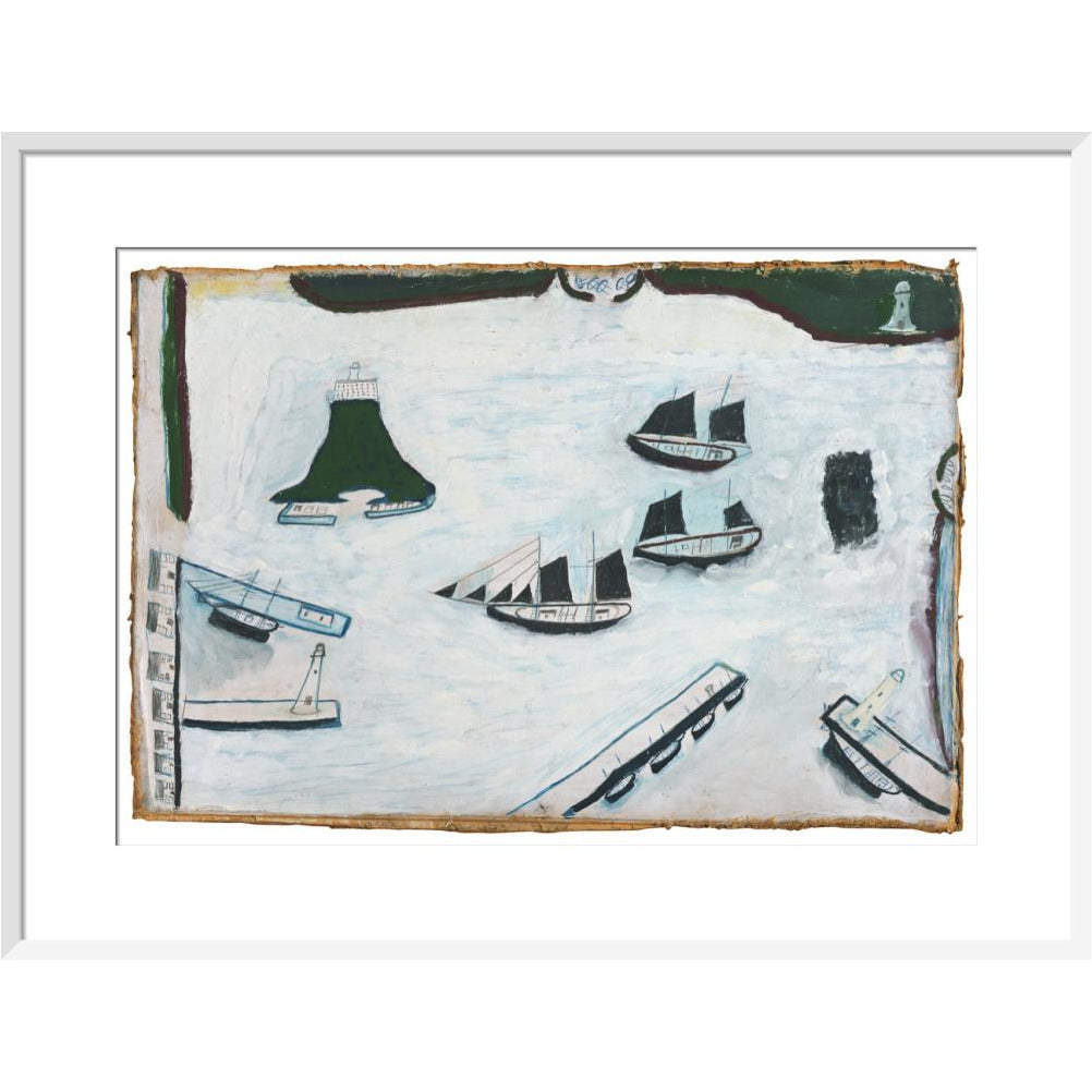 Mount's Bay with four lighthouses - Art print