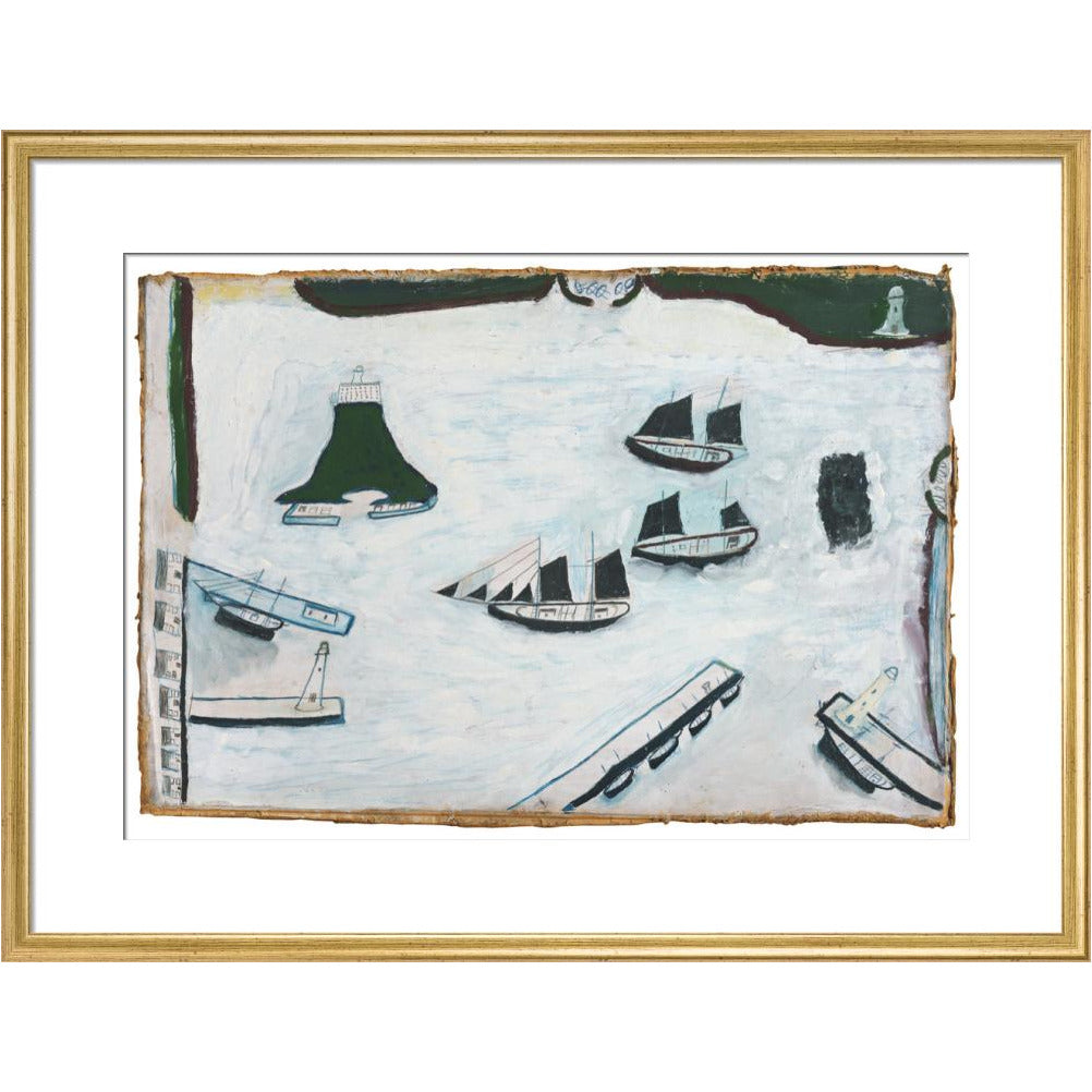 Mount's Bay with four lighthouses - Art print