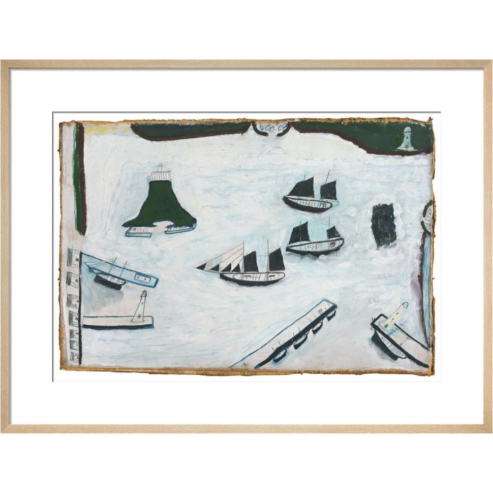 Mount's Bay with four lighthouses - Art print