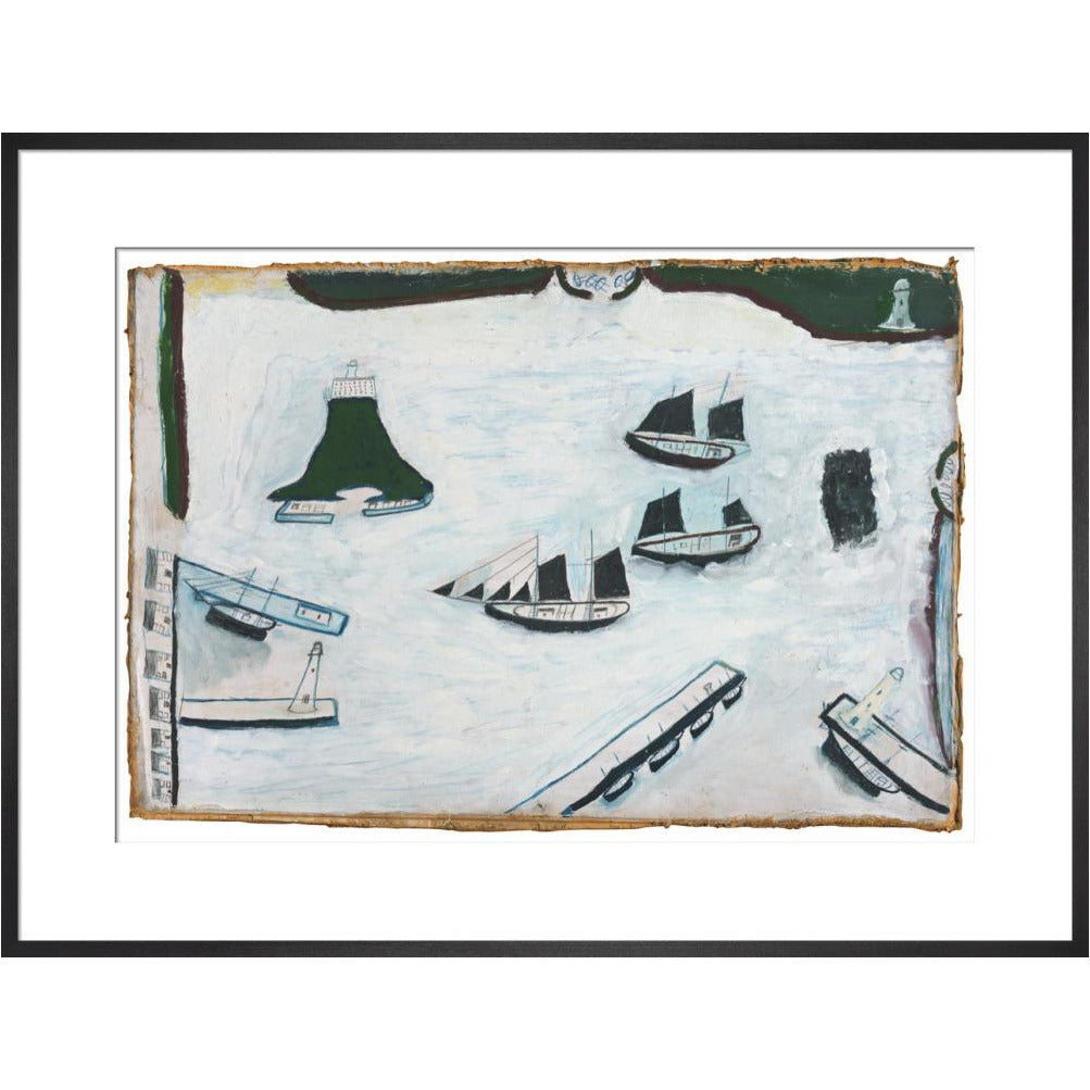 Mount's Bay with four lighthouses - Art print