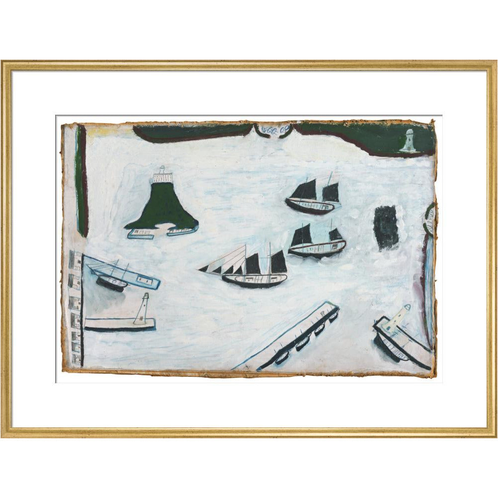 Mount's Bay with four lighthouses - Art print
