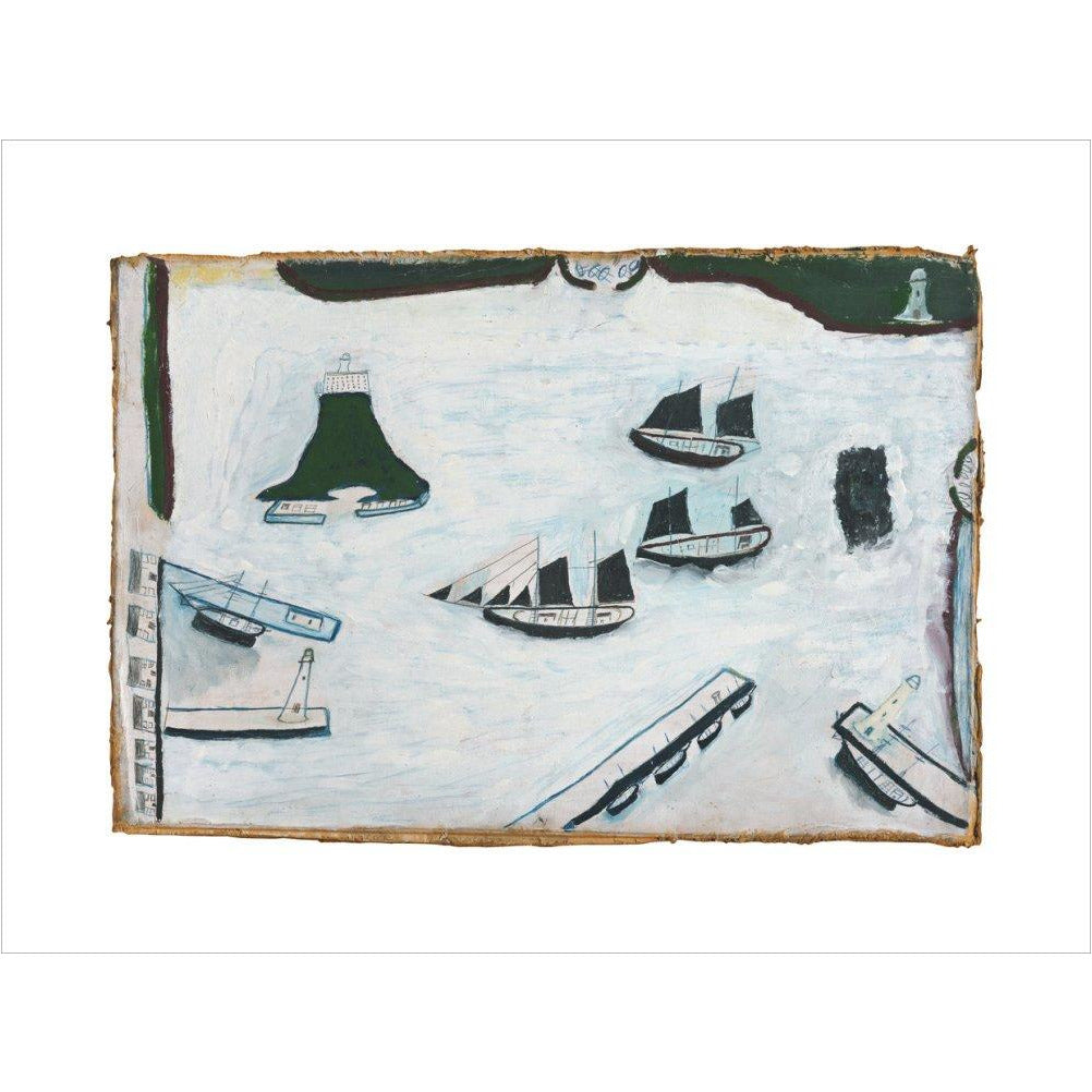 Mount's Bay with four lighthouses - Art print