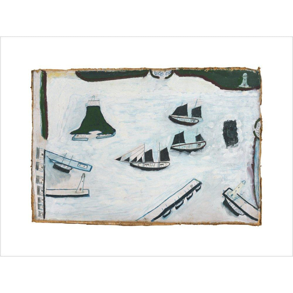 Mount's Bay with four lighthouses - Art print