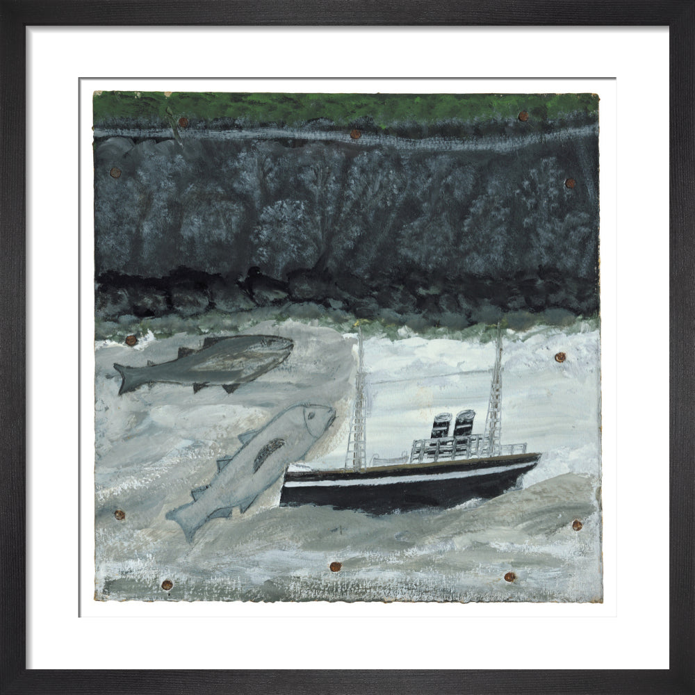 Land, fish and motor vessel - Art print