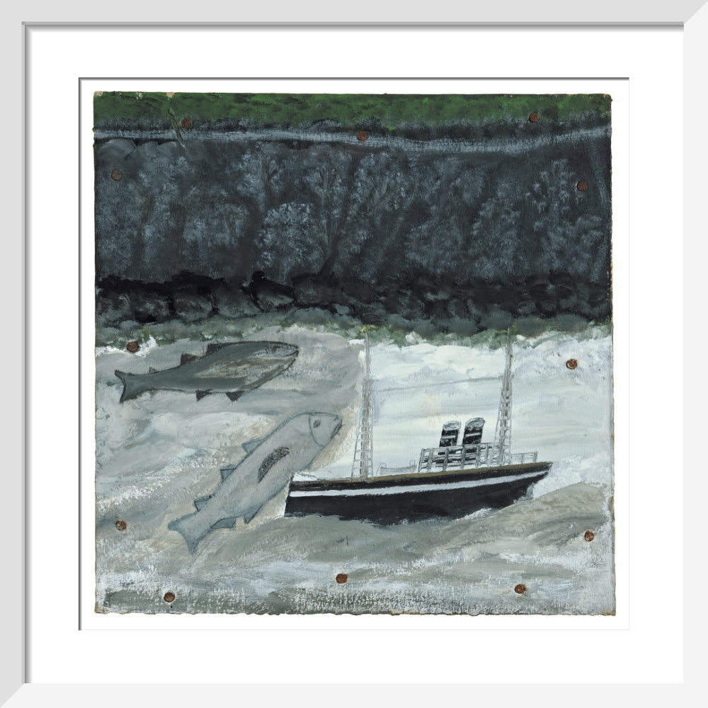 Land, fish and motor vessel - Art print