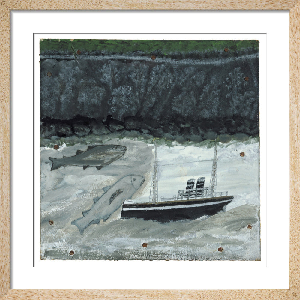 Land, fish and motor vessel - Art print