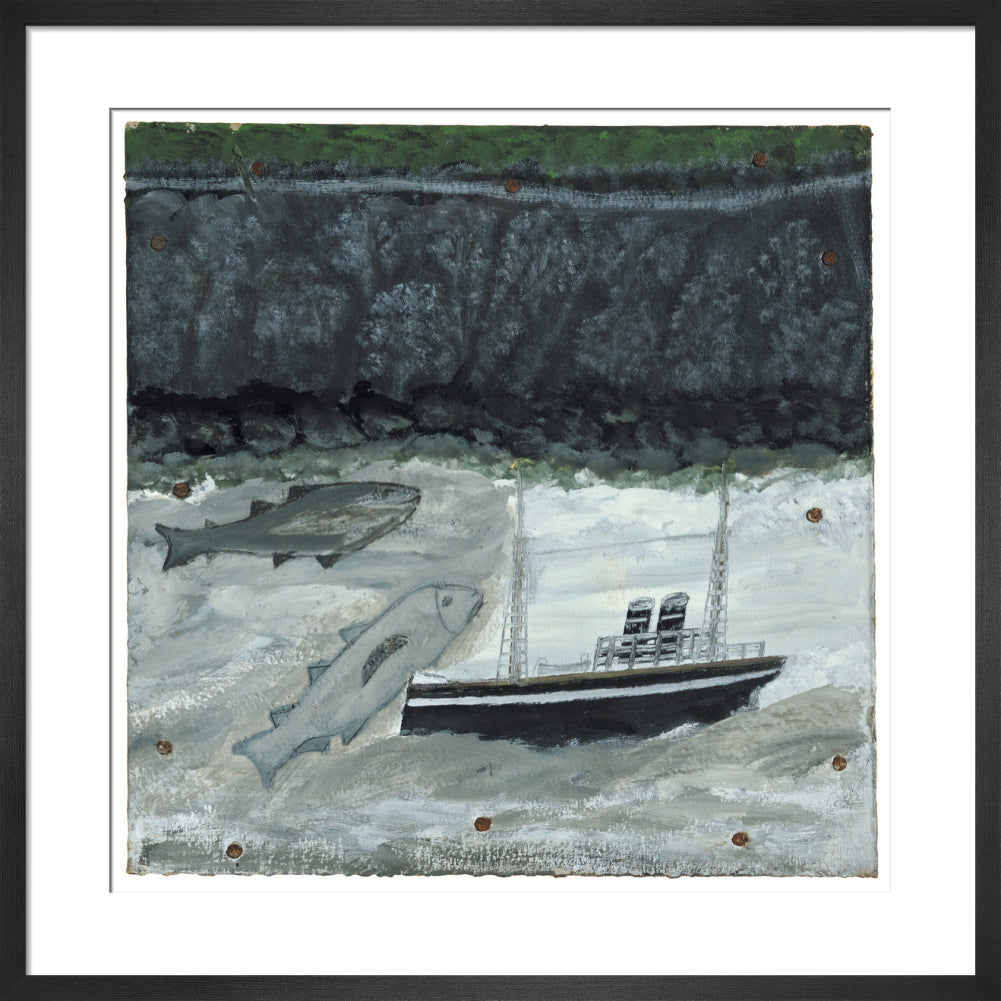 Land, fish and motor vessel - Art print