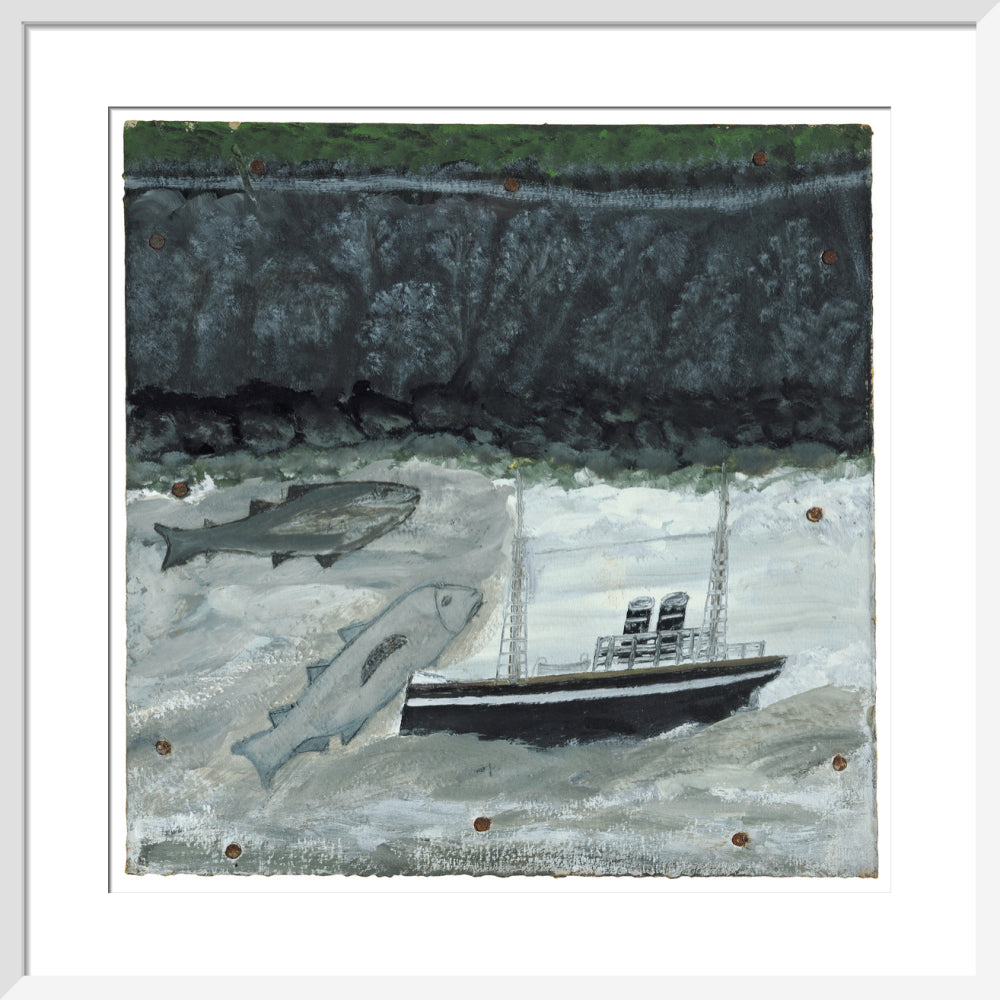 Land, fish and motor vessel - Art print